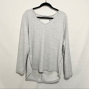 Z by Zella Circle Open Back Long Sleeve Grey Thermal XL